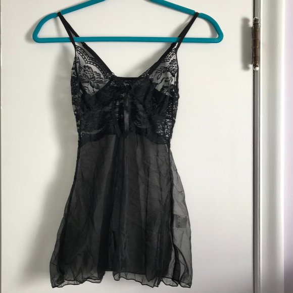 Avidlove Other - Avidlove Black Lace Sheer Babydoll Lingerie 2 Piece Set